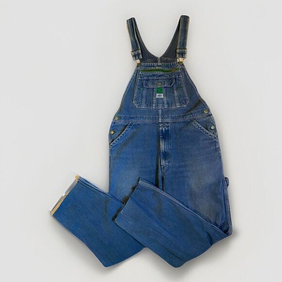 Liberty Overalls Men 36x30 Blue Denim Bib Straight Leg Workwear Farm Chore - Picture 1 of 11